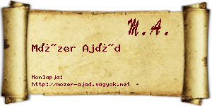 Mózer Ajád névjegykártya